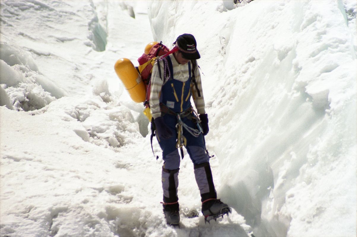 25 Sherpa Exiting The Khumbu Icefal
